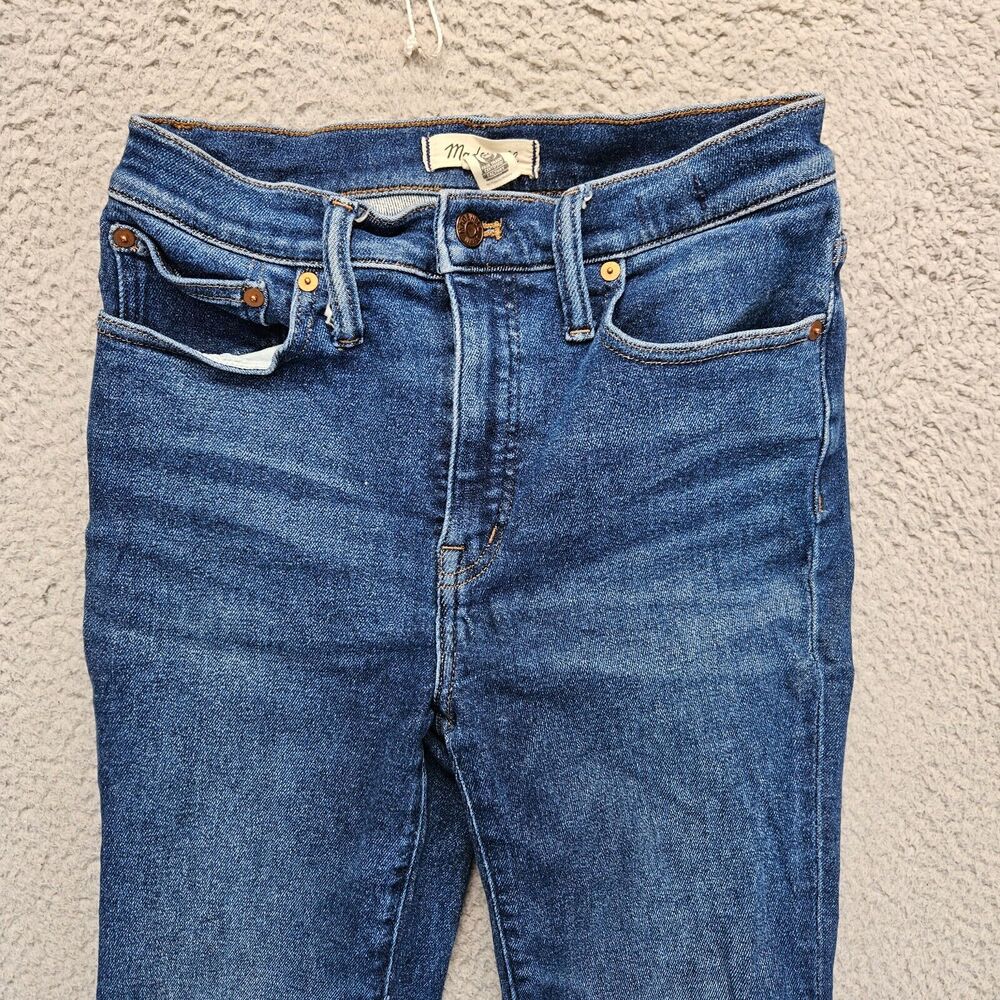 Madewell Jeans Womens Size 25 Blue Denim Cali Demi-Boot Raw Hem - Picture 2 of 11